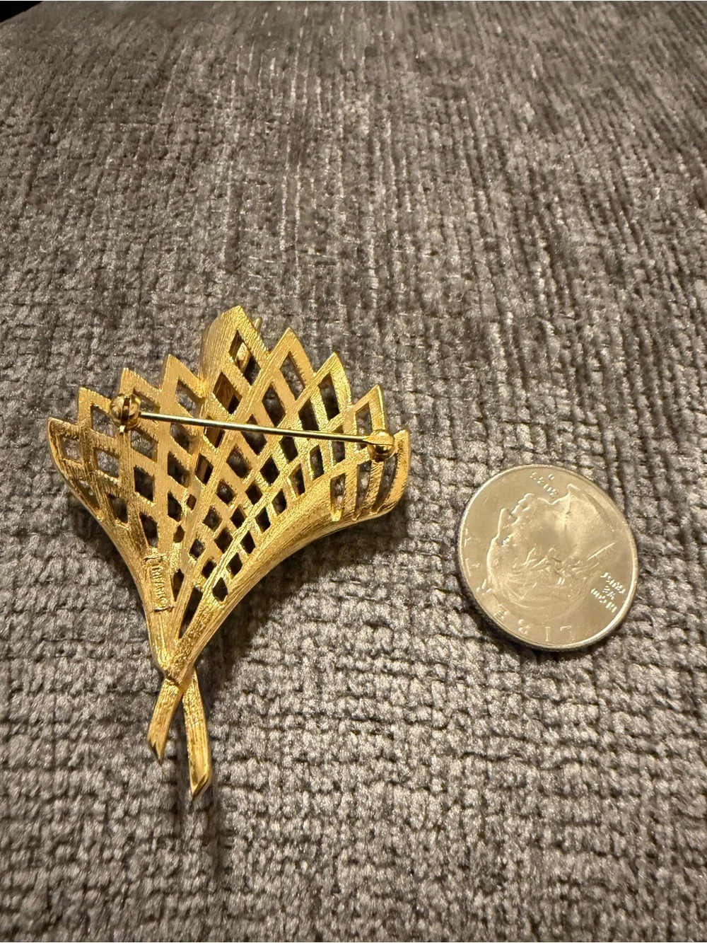 Trifari Gold-Tone Woven Fan Hair Clip